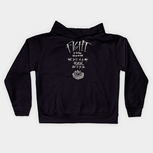 fight like RBG Kids Hoodie by RiseandInspire